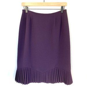 Albert Nippon Plum Pleated Pencil  Secretary Skirt Size 8 Petite